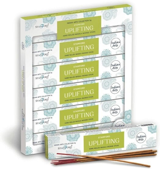 Stamford Indian Arts Uplifting Hand Rolled Masala Incense Sticks, 6 packs x 15 sticks