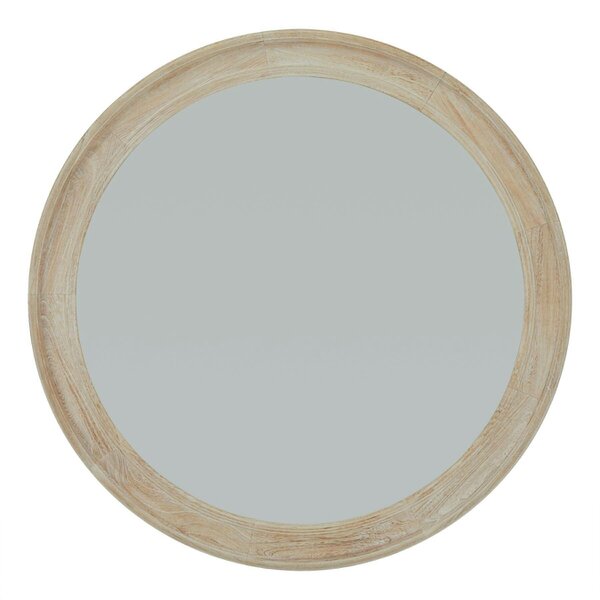 Wyld Haus Large Round Natural Washed Wood Wall Mirror