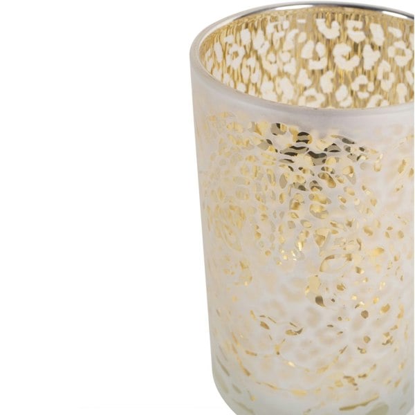 Libra Interiors Leopard Glass Candle Holder Large