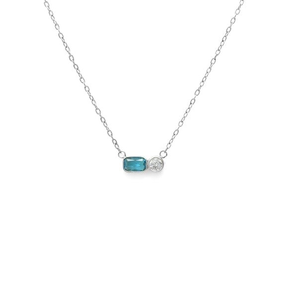 Say It With December Blue Topaz Birthstone Necklace - Silver Plated