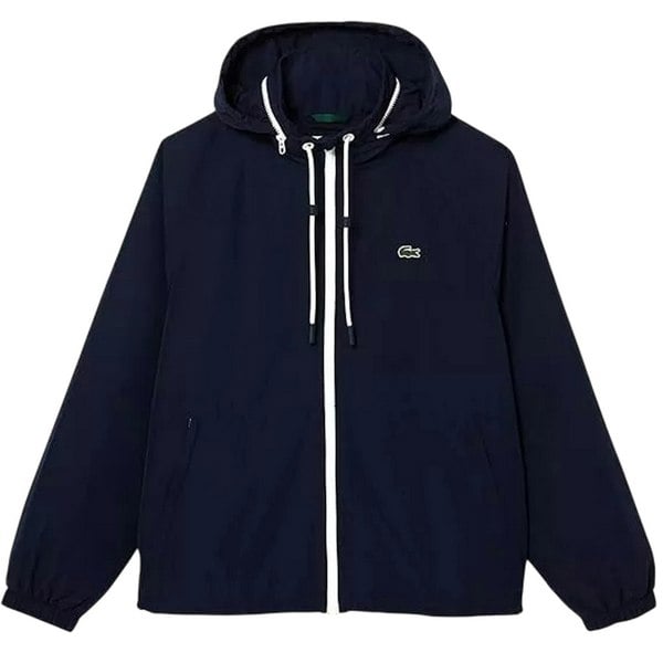 Lacoste Mens Water Repellent Detachable Hood Jacket - Blue