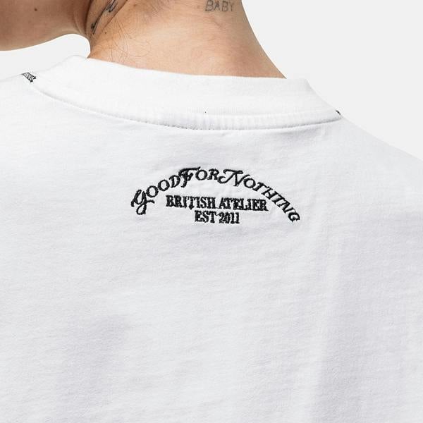 Good For Nothing White Vintage Oversized T-Shirt - White Image 3