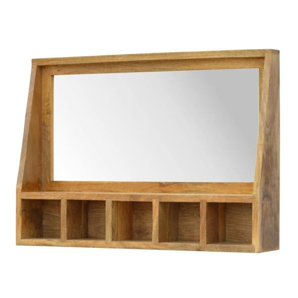 Artisan Furniture Solid Wood 5 Slot Floating Unit with Mirror