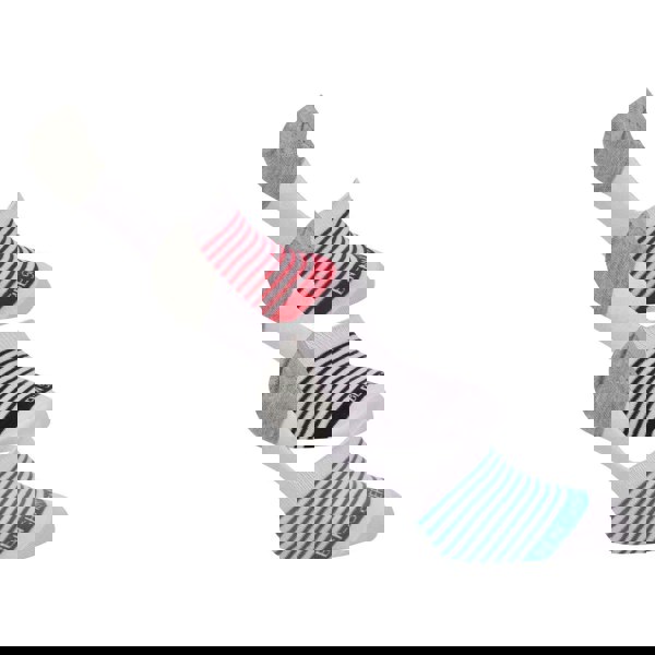 Ben Sherman Unisex Adult Stripe No-Show Socks (Pack of 3) - White/Grey