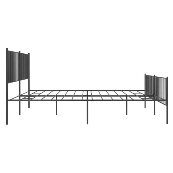 Berkfield Metal Bed Frame with Headboard and Footboard Black 200x200 cm
