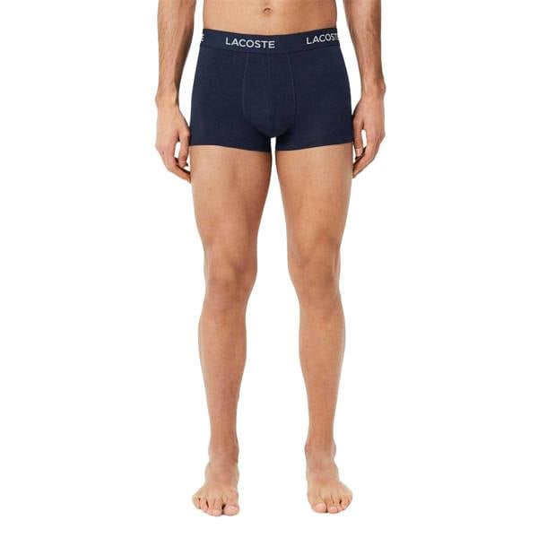 Lacoste Mens Cotton Stretch Boxer Shorts (Pack of 3) - Light Blue/Blue/Navy - 