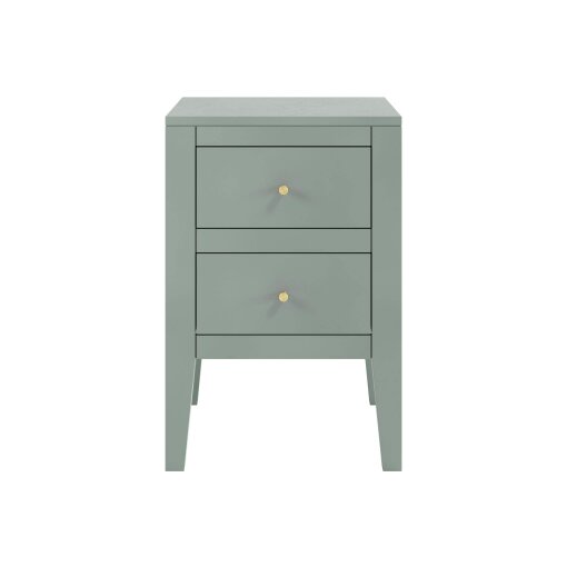 Wyld Haus Roma Pigeon Grey Wood Two Drawer Bedside Table