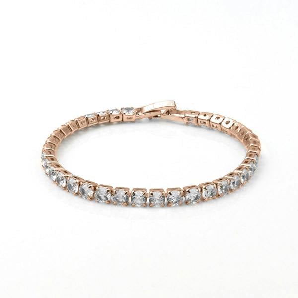 Say It With Round Stone Tennis Bracelet - Rose Gold