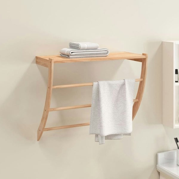 Berkfield Towel Rack 60x25.5x49 cm Solid Wood Walnut