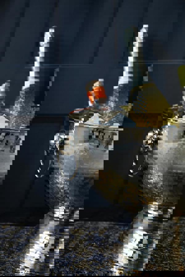 BarCraft Hammered Stainless Steel Champagne Bowl