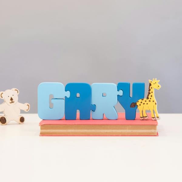 Personalised Wooden Name Jigsaw - alternative angle