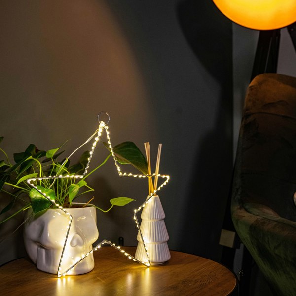 Samuel Alexander 30cm Light up Dewdrop Christmas 2D Star with 120 Warm White LEDs & Timer Function