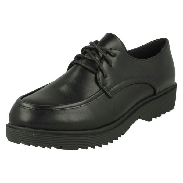 Spot On Ladies Spot On Lace Up Chunky Sole Shoes F90095