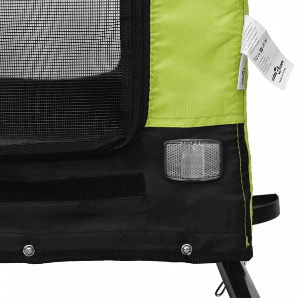 Berkfield Dog Bike Trailer Green and Black Oxford Fabric and Iron