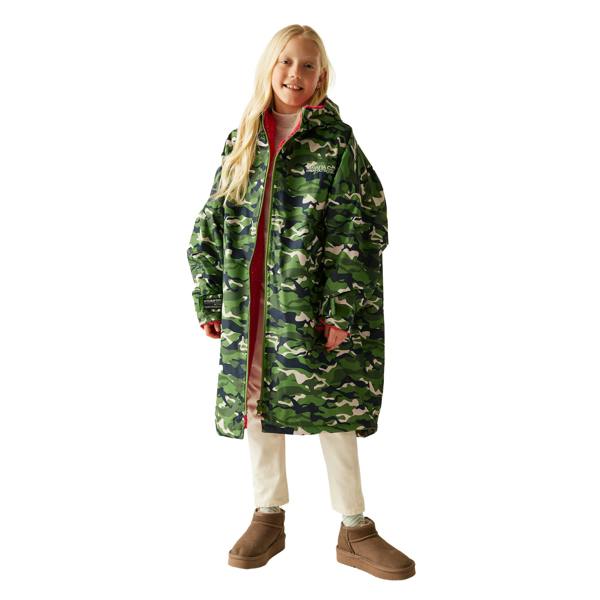 Regatta Childrens/Kids Camouflage Waterproof Changing Robe - Storm Blue/Nordic Blue - 