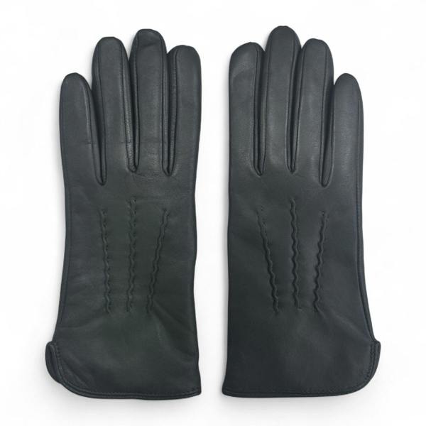 Infinity Leather Womens Italian Leather Winter Stitch Line Design Soft Wool Lining Gloves - L-GLV-301