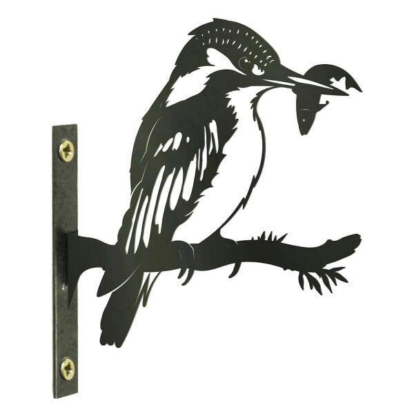 EDH Door Hardware Metal Kingfisher Tree Silhouette – 18cm x 28cm | Rustic Outdoor & Indoor Wall Art for Garden, Fence, or Home Décor