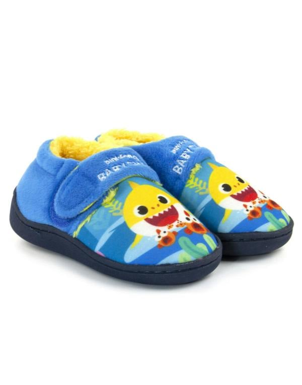 Baby Shark Boys Blue Character Velcro Loafer Slippers