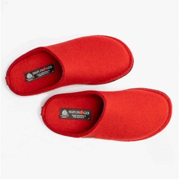 Haflinger SOFT Womens Wool Slippers Red