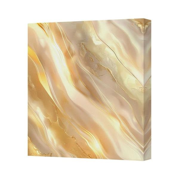 Benjamin Tate Design Gold Marble Canvas Art Print On Gallery Style Wooden Frame