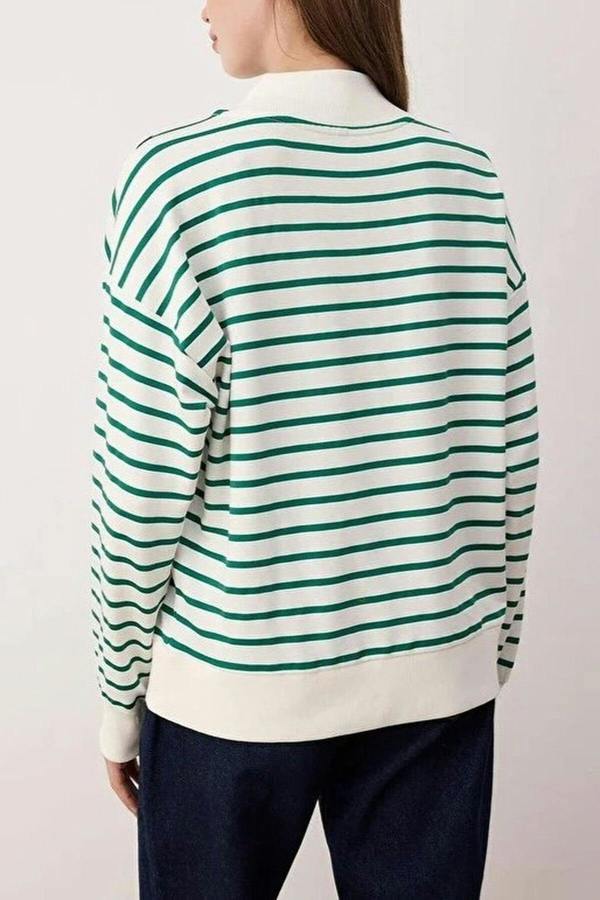 WOVCOR Striped Knit Sweatshirt