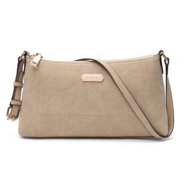Lorenz Suedette Effect Compact Shoulder Bag