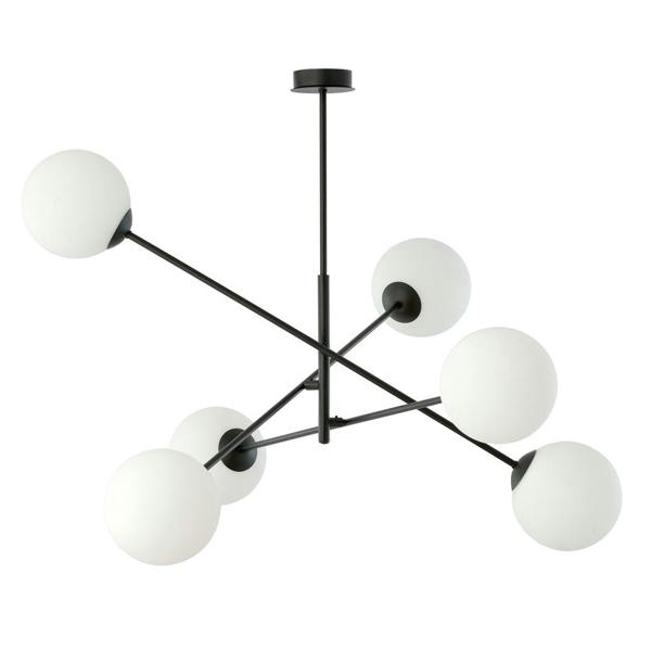 Emibig LINEAR Pendant lamp 6 x E14 Black with White Shade