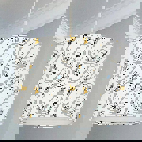 Construction Vehicles Road Map Lampshade freeshipping - Big Little Bedrooms