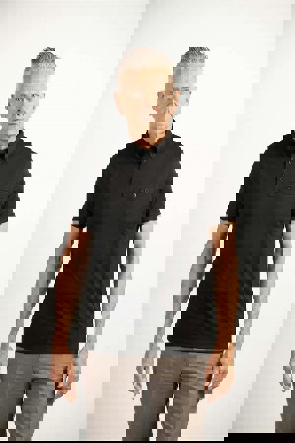 Gabicci V00GX18 Mens Ladro Jersey Polo Shirt Gabicci Vintage - BLACK