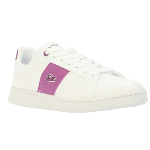 Lacoste Womens Carnaby Pro Leather Trainers - White/Purple