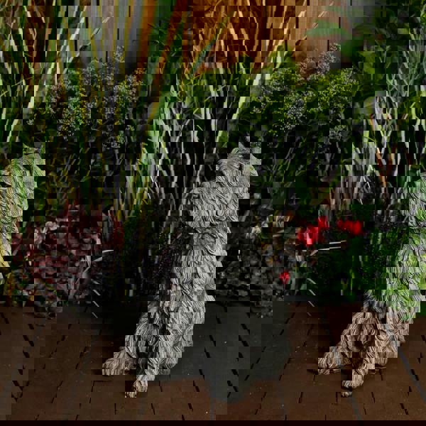 Large Terrier Dog Stone Cast Ornament 