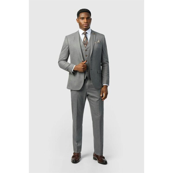 Antique Rogue Slim Fit Grey Texture Stretch Jacket