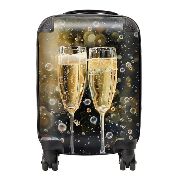 Warren Reed Splashart Bubbly Champagne Flues Suitcase