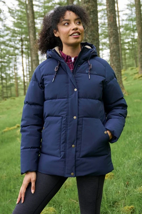 Mountain Warehouse Womens/Ladies Manta Borg Lined Padded Jacket - Navy