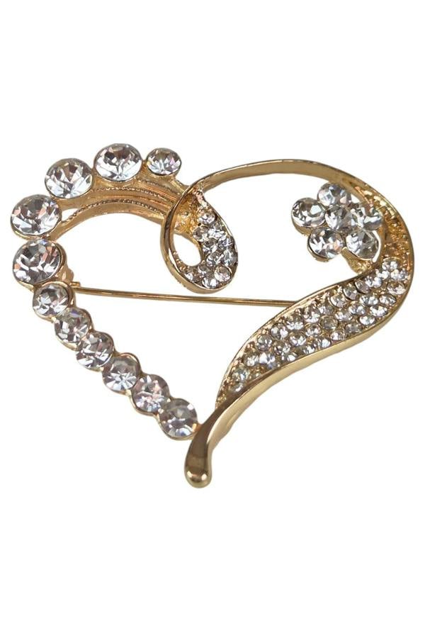 Paulo Due Diamante Love Heart Brooch Pin