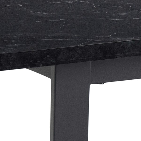 Wyld Haus Stovring Black Marble Effect Dining Table Black Legs