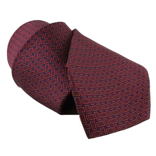 Dunhill luxurious mulberry silk tie in a harness buckle pattern