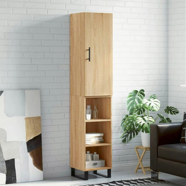 Berkfield Highboard Sonoma Oak 34.5x34x180 cm Engineered Wood