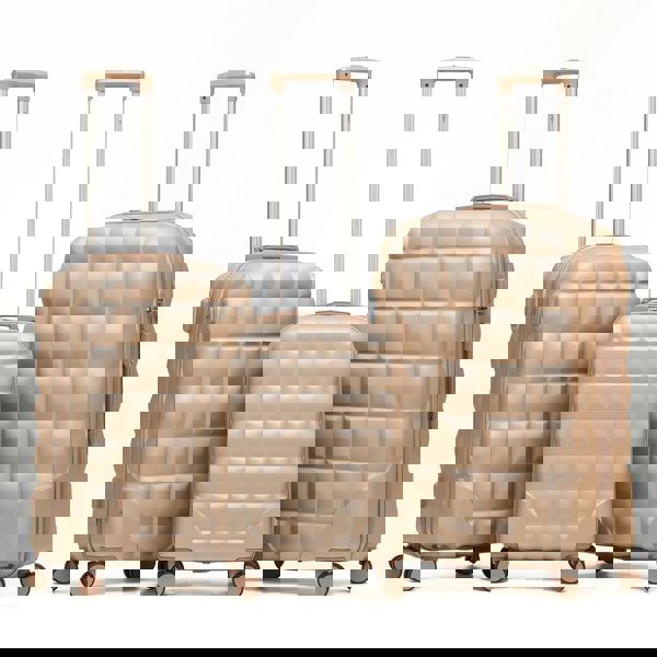 Flight Knight Set of 3 Hard Case Bubble Design Check-in Size Suitcases Hold Luggage