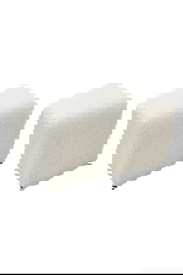 Living and Home White Upholstered Teddy Fleece Ottoman Bench Set