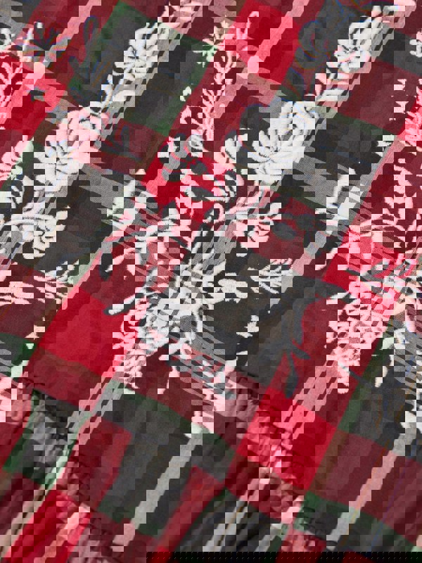 KENZO KIDS KENZO Girls Checked Embroidered Dress in Red