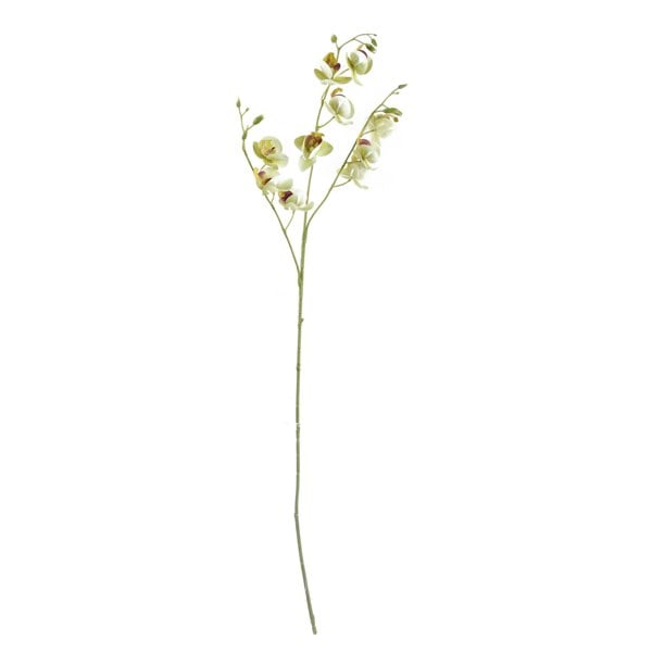 Leaf Pack of 6 x 80cm Cream Artificial Mini Orchid Stem