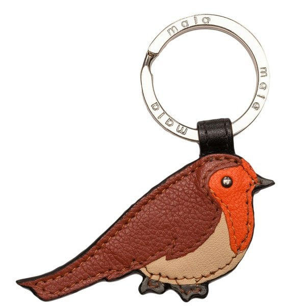 Mala Leather Cute Robin Leather Keyring