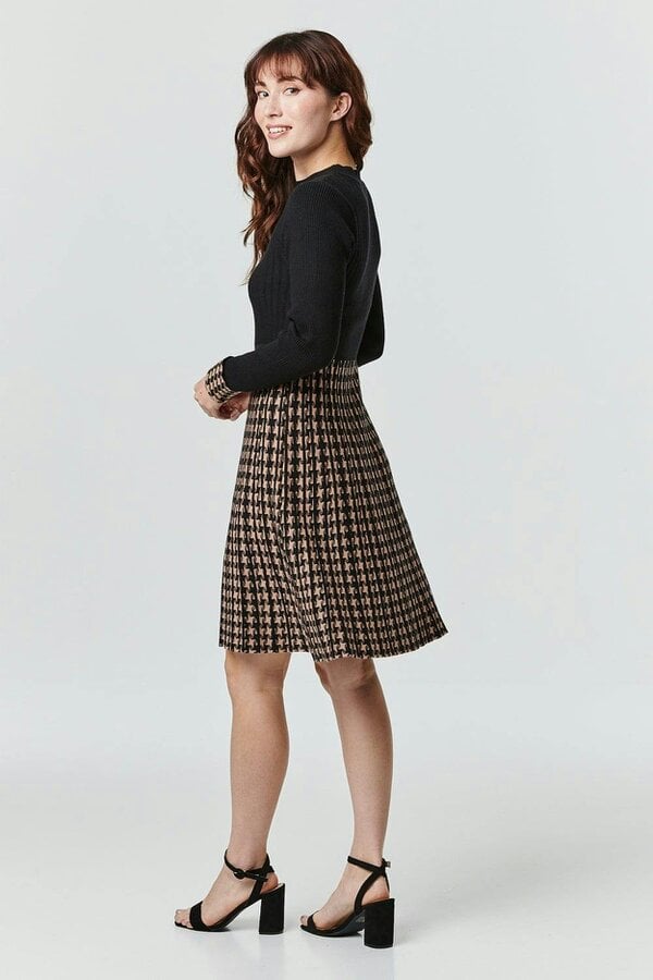 Izabel London Printed Colour Block Knit Dress