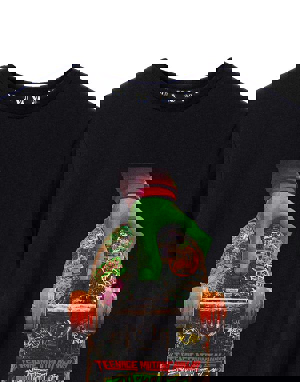 Teenage Mutant Ninja Turtles Boys Black Mutant Mayhem Skateboard Short Sleeved T-Shirt