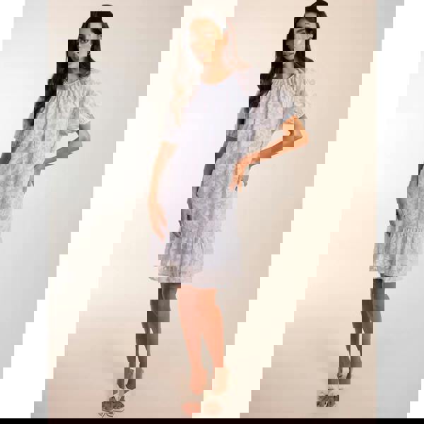 Blue Vanilla Jacquard Smock Mini Dress