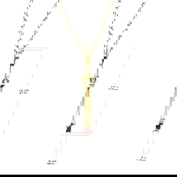 Gemondo Initial Ruby Letter Necklace In 9ct Yellow Gold