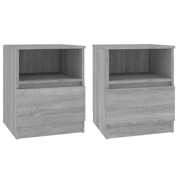 Berkfield Bedside Cabinets 2 pcs Grey Sonoma 40x40x50 cm Engineered Wood