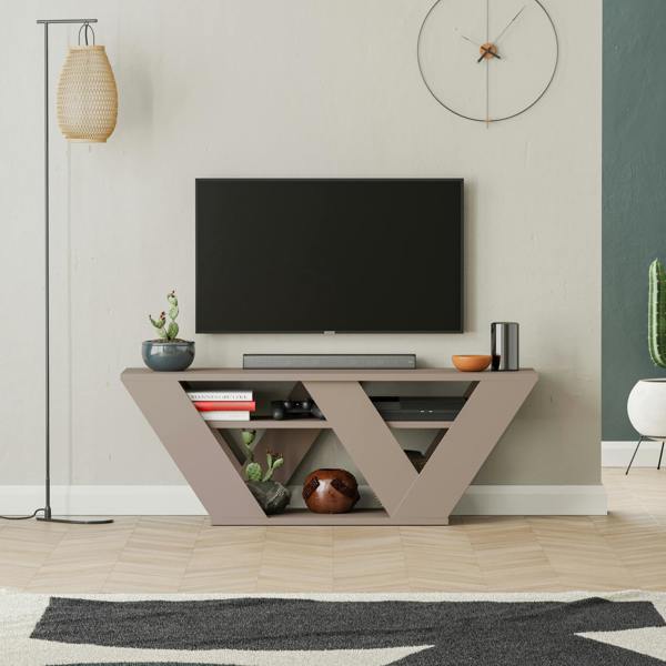 Decortie Pipralla Modern TV Stand Unit with Shelves for Up to 43" TVs 110cm
