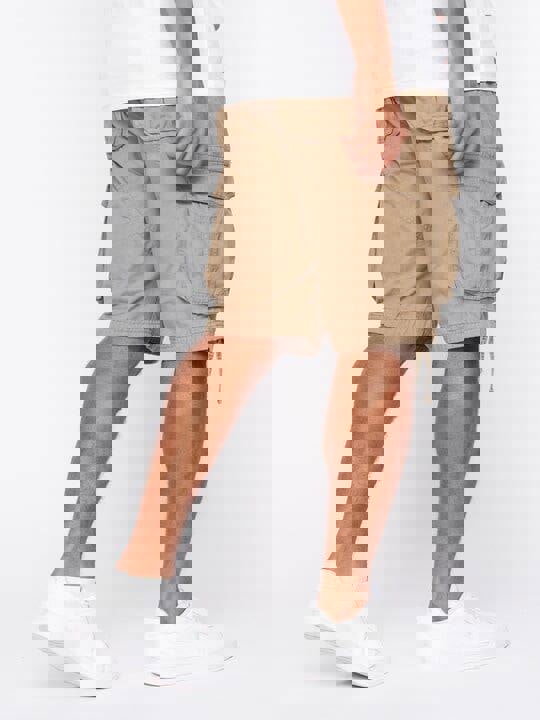 Crosshatch Jamstar Cargo Shorts Tan